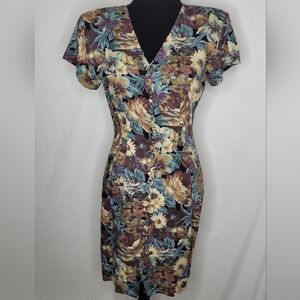 LA BELLE Vintage Floral Sheath Dress - Size XXS